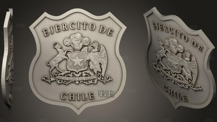 Placa Ejercito de Chile 3d stl for CNC